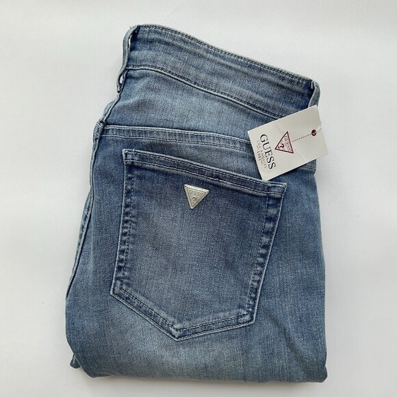 Guess Women’s Kate Skinny Low Rise Jeans Light Blue Studded Pocket Size 27 - Picture 2 of 13